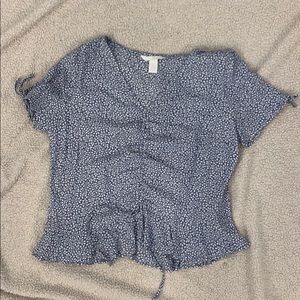 Light blue print top